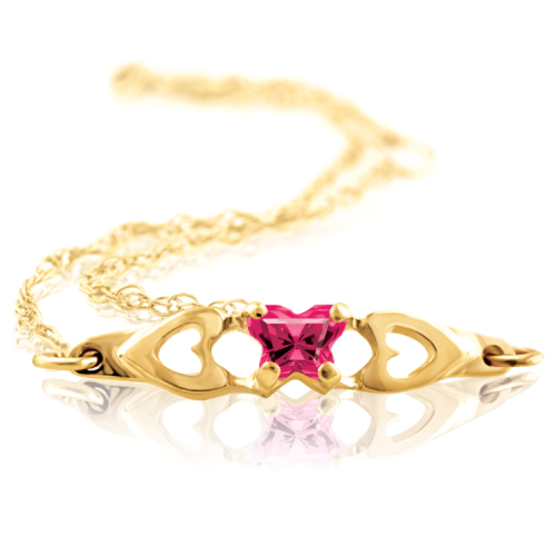 10k Gold Bracelet - Fuchsia