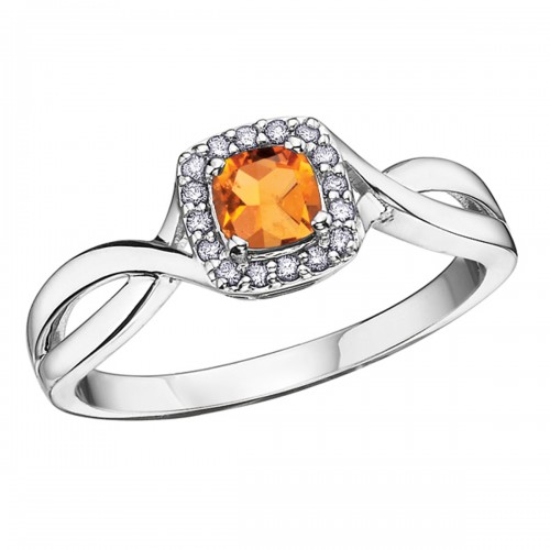 Bague dame 10kt citrine DX533CI