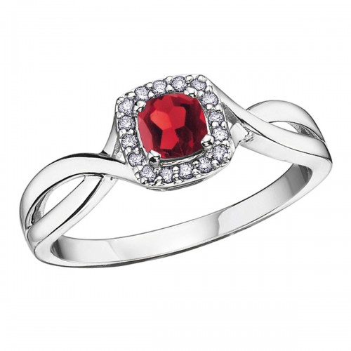 Birthstone & Diamond Ladies Ring DX533GA