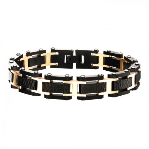 INOX - Black Pebble Gold IP Bracelet