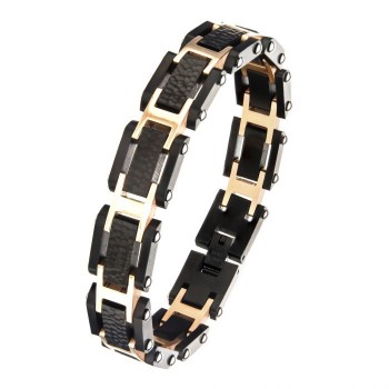 INOX - Black Pebble Gold IP Bracelet