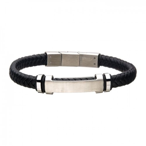  INOX - Bracelet en cuir avec plaque gravable