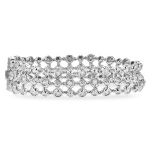 Bracelet de type tennis en or blanc 14kt avec 2 carats total de diamants