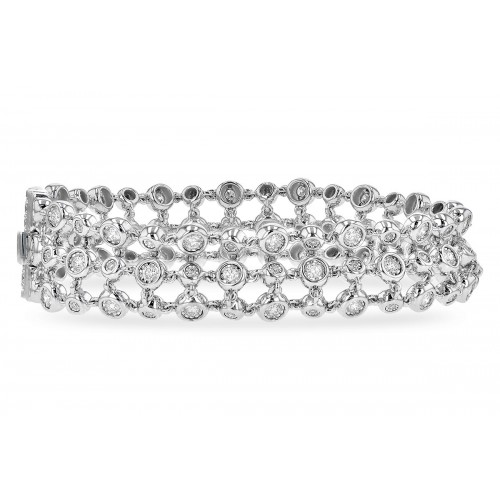 Bracelet de type tennis en or blanc 14kt avec 2 carats total de diamants