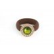 BROWN NEOPRENE RING, SILVER, COLORS STONES, CZ,AN.CAU12-E/F