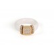 WHITE NEOPRENE RING, SILVER, CZ, AN.CAU14-8/Z