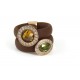 BROWN NEOPRENE RING, SILVER, COLORS STONES, CZ,AN.CAU22-C