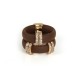 BROWN NEOPRENE RING, SILVER, CZ, AN.CAU6-2