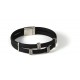 BLACK NEOPRENE BRACELET, SILVER, CZ, BR.KA4-1