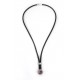 BLACK NEOPRENE NECKLACE, SILVER, COLORS STONES, CZ, CL.CAU11-3/F