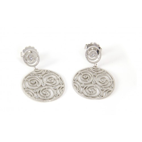 BOUCLE D'OREILLE ARGENT, CZ, PORB67-1